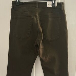 NWT Warp + Weft Moss Green Ord Chicago Straight Fit Stretch Jeans Size 31x36